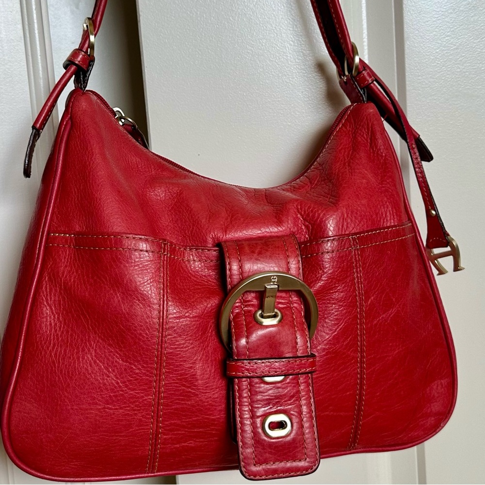 Etienne Aigner Red Leather Shoulder Bag